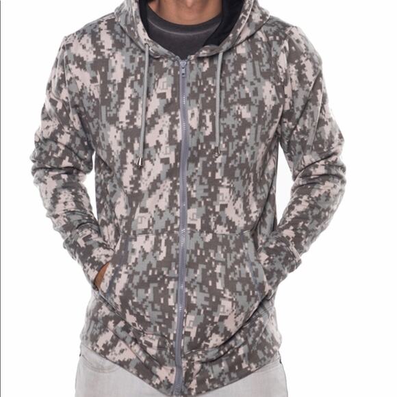 US Life Mens Camo Camouflage Zip Front Jacket Large NEW - Picture 1 of 8
